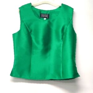 Lily& Taylor tank top scoop neckline side zipper cropped green Size: 14